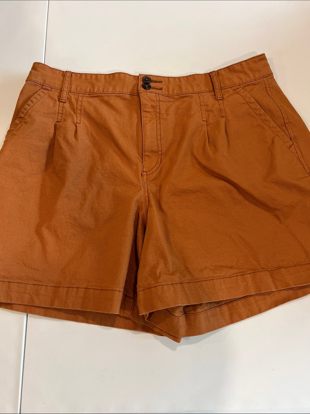 a.n.a Rust Orange High-Rise Cotton Shorts - 14